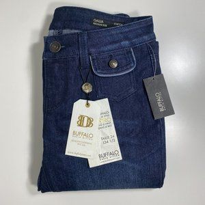 Buffalo Womens Jeans Gallia Stretch Flare Dark Wash Blue Sz 24 x 34.5